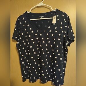 Old Navy NWT Large Women's navy shirt with white stars